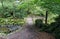 Small stone footbridge in jumble hole clough in west yorkshire