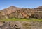 Small stream and a Berber village in the High Atlas Mountains of Morocco.