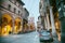 Small street in Bologna, Italy, near Piazza Maggiore,