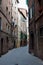 Small street houses Siena, Tuscany, Italy