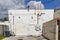 Small street with old buildings in the art deco district with litter box in Miami