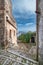 Small streets in the mountain city of Erice on western Sicily in Italy