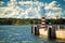 Small striped lighthouse in Klaipeda