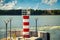 Small striped lighthouse in Klaipeda