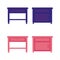 Small table with drawer vector illustration with pink and purple color,