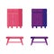 Small table with drawer vector illustration with pink and purple color,