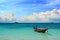 Small taxi boat in the tropical sea