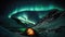 a small tent under the aurora borealis in the northen norway