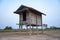 Small Thai rice barn set in the middle of rice fields