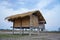 Small Thai rice barn set in the middle of rice fields