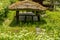Small thatched roof wooden shelter