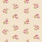 Small tiny pink pansy flowers bouquets scattered on a dotted background. Ditsy, liberty floral seamless pattern in