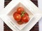 Small tomatoes in a chinaware