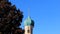 Small Topical Church With Purple Leaves With Blue Sky Background