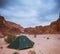 Small touristic tent in desert