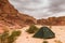 Small touristic tent in desert