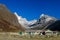 Small town in Khumbu, mountain village on EBC trekking route in Nepal