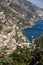 Small town of Positano along Amalfi coast with its many wonderful colors and terraced houses, Campania