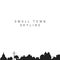 Small Town Skyline Silhouette. Vector Illustration