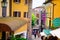Small town street in Lake Garda Italy.