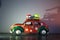 small toy car model. metal kids christmas car