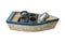 Small toy rowboat with thimbles