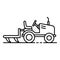 Small tractor plow icon, outline style