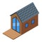 Small travel house icon isometric vector. Nature summer