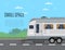 Small travel space poster with camping trailer