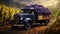 a small truck loaded with shiny, deep-purple grapes, ready for their journey.