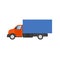 Small truck for transportation cargo. Flat style illustration delivery service concept. Vector