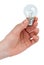 Small tungsten light bulb in hand