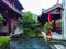 A small view of the Chinese garden courtyard after the rain.