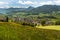 Small village in alpine landscape, Toggenburg, Switzerland