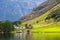 Small village at the banks of the Aurlandsfjord