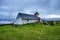 Small village church with cemetery in Kirkjubour, Faroe Islands, Denmark