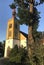 A small village church in Poland golden hour light