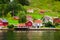 Small village on the coast of Sognefjord, one of the most beautiful fjords in Norway