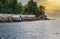 Small Village on Togean Islands at sunset