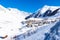 Small village in winter with Caucasus mountain. Ushguli famous landmark in Svaneti Georgia is one of the highest settlements in