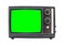 Small Vintage Portable Television with Chroma Green Screen