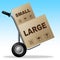 Small Vs Large Package Shows Trade Variation Or Shipping And Delivery - 3d Illustration