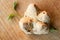 Small walnuts bread in the shape of a butterfly wings