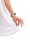 Small watch on lady\'s hand.