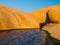 Small water basin in Spitzkoppe rock formation, Namib Desert, Namibia, Africa
