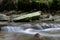 Small waterfal with stones, long exposure