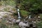 Small Waterfall Carpathian Mountains. Small Waterfall in the wood