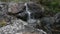 Small waterfall cascading over rocks in tropical forest. hd slow motion. thailand.