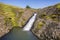 Small waterfall dropping into a pool, North Table Mountain Ecological Reserve, Oroville, California