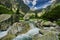 Small waterfall in Mala Studena Dolina valley in High Tatras